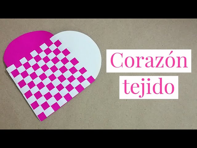 como hacer un corazon de papel tejido