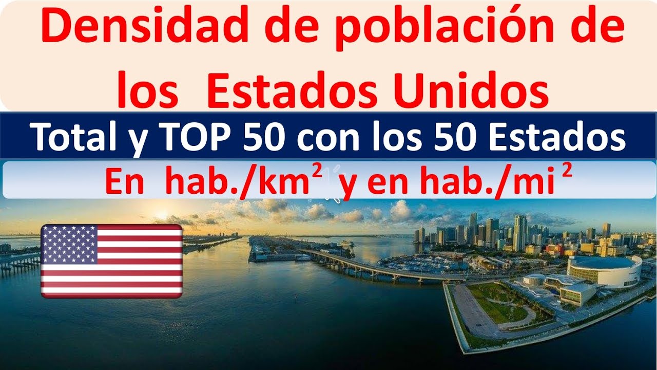 densidad de poblacion estados unidos