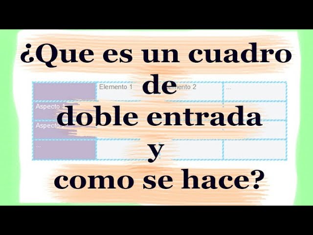 características de un cuadro de doble entrada