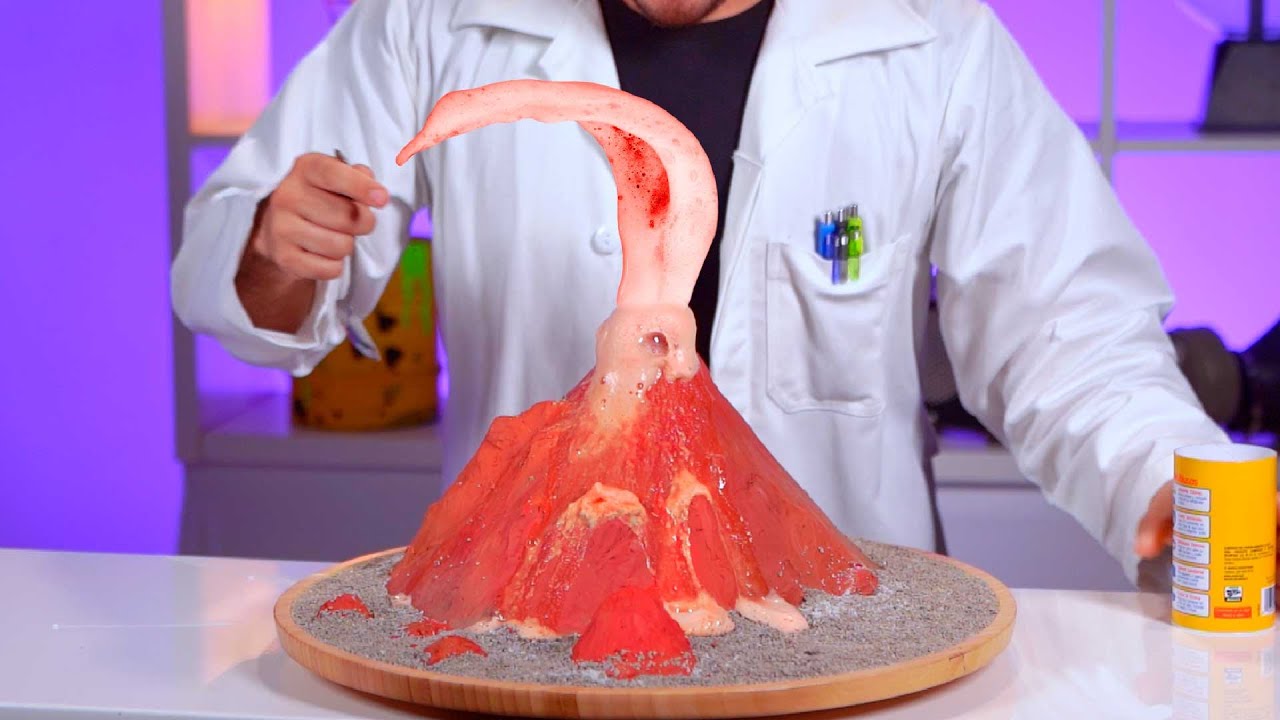como hacer un experimento de un volcan