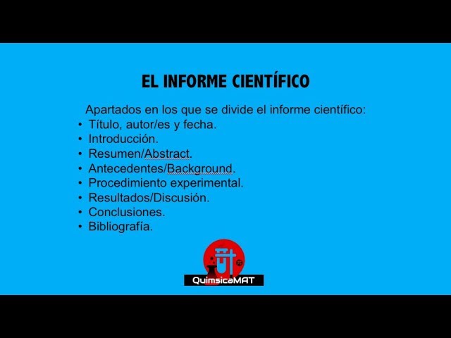 informe cientifico ejemplo con sus partes