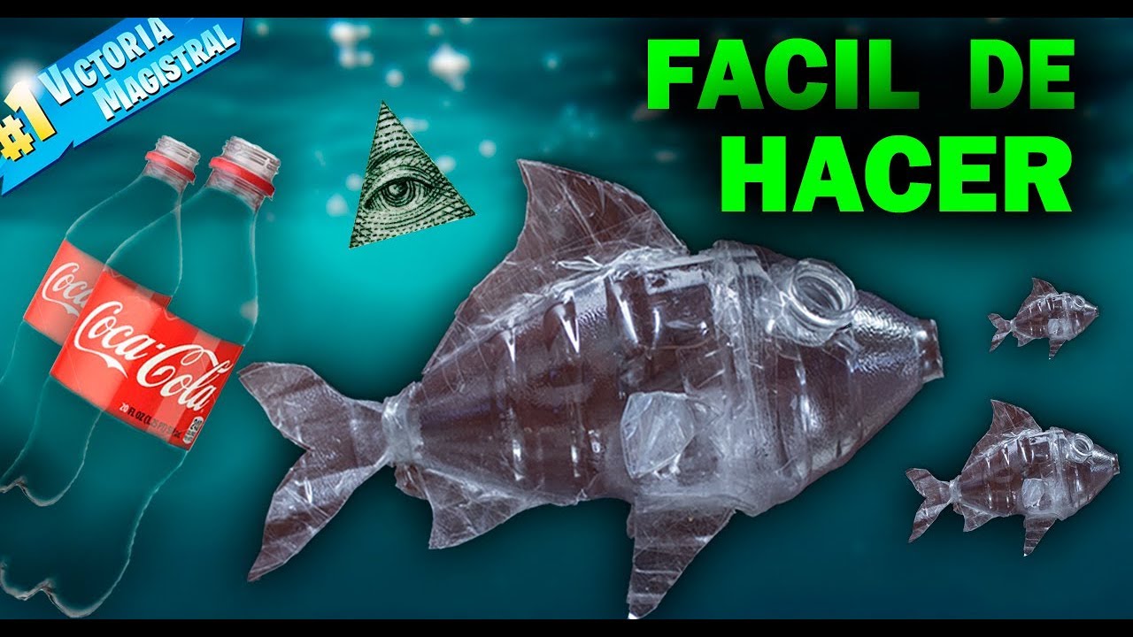 animales acuaticos con materiales reciclados