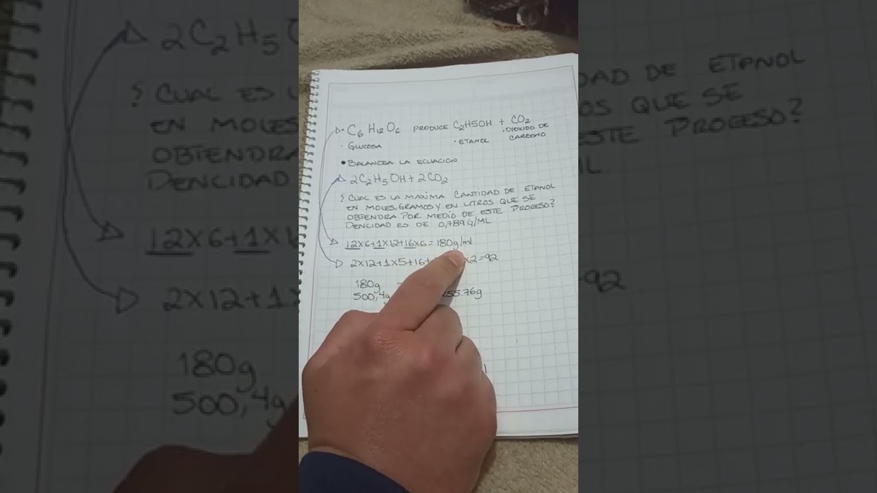 ecuacion de la fermentacion alcoholica