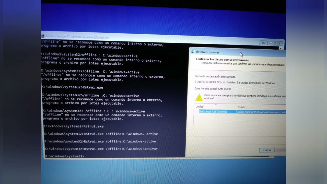 habilitar proteccion del sistema en esta unidad