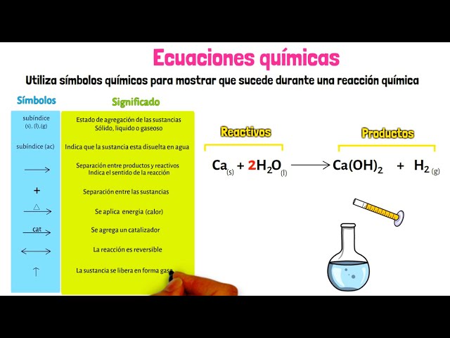 signos auxiliares en una ecuacion quimica